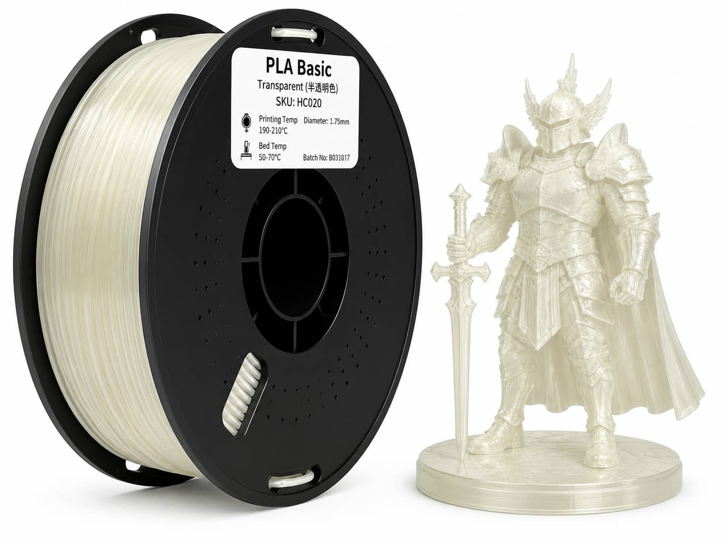 فلمنت pla شفاف 1.75mm وزن 1 كجم فلمنت pla شفاف 1.75mm وزن 1 كجم